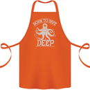 Born to Dive Deep Scuba Diving Diver Cotton Apron 100% Organic Orange