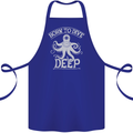 Born to Dive Deep Scuba Diving Diver Cotton Apron 100% Organic Royal Blue