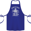 Born to Dive Deep Scuba Diving Diver Cotton Apron 100% Organic Royal Blue