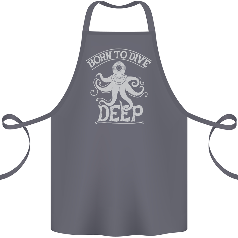 Born to Dive Deep Scuba Diving Diver Cotton Apron 100% Organic Steel