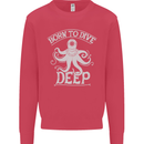 Born to Dive Deep Scuba Diving Diver Kids Sweatshirt Jumper Heliconia