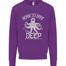 Born to Dive Deep Scuba Diving Diver Kids Sweatshirt Jumper Purple