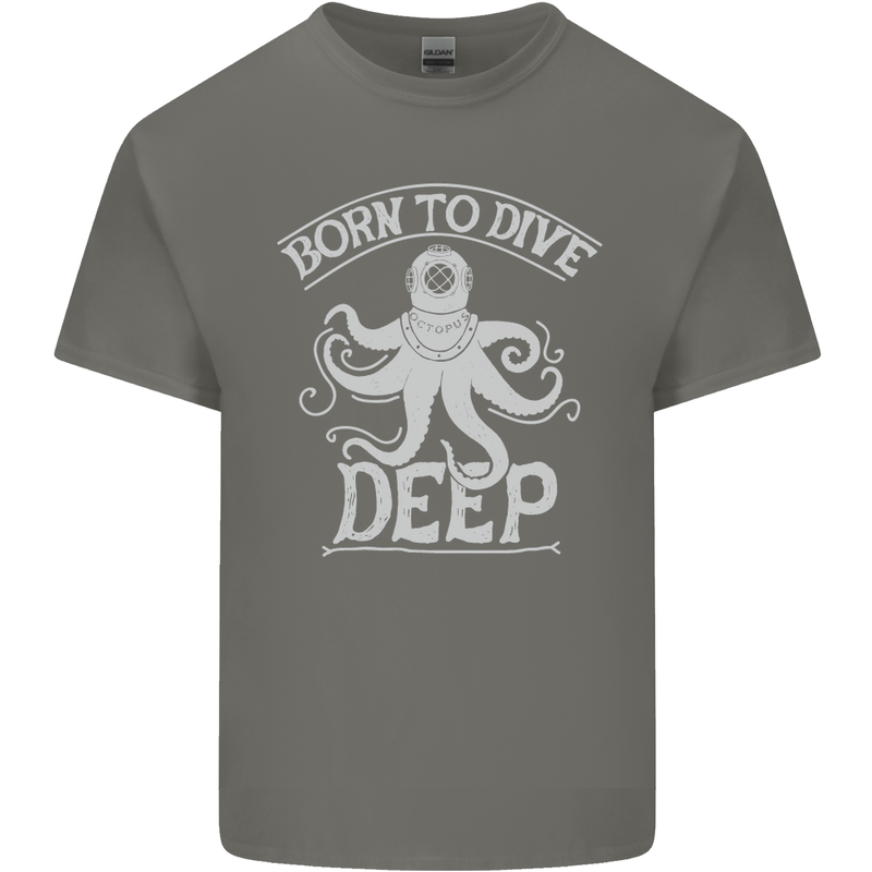 Born to Dive Deep Scuba Diving Diver Kids T-Shirt Childrens Charcoal