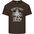 Born to Dive Deep Scuba Diving Diver Kids T-Shirt Childrens Chocolate