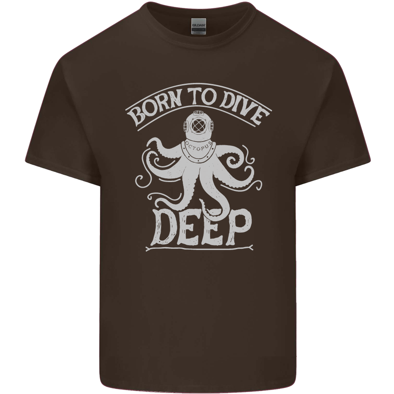 Born to Dive Deep Scuba Diving Diver Kids T-Shirt Childrens Chocolate