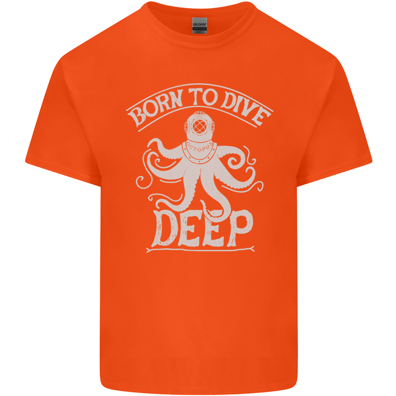 Born to Dive Deep Scuba Diving Diver Kids T-Shirt Childrens Orange