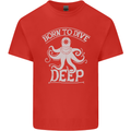 Born to Dive Deep Scuba Diving Diver Kids T-Shirt Childrens Red