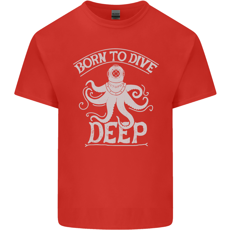 Born to Dive Deep Scuba Diving Diver Kids T-Shirt Childrens Red
