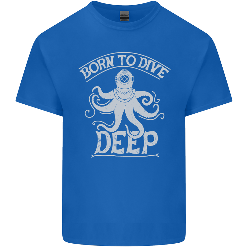 Born to Dive Deep Scuba Diving Diver Kids T-Shirt Childrens Royal Blue
