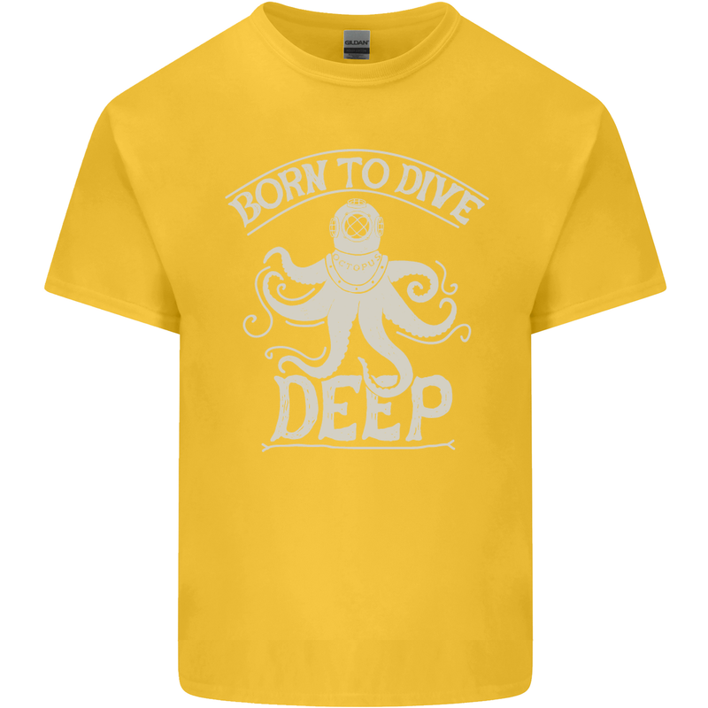 Born to Dive Deep Scuba Diving Diver Kids T-Shirt Childrens Yellow