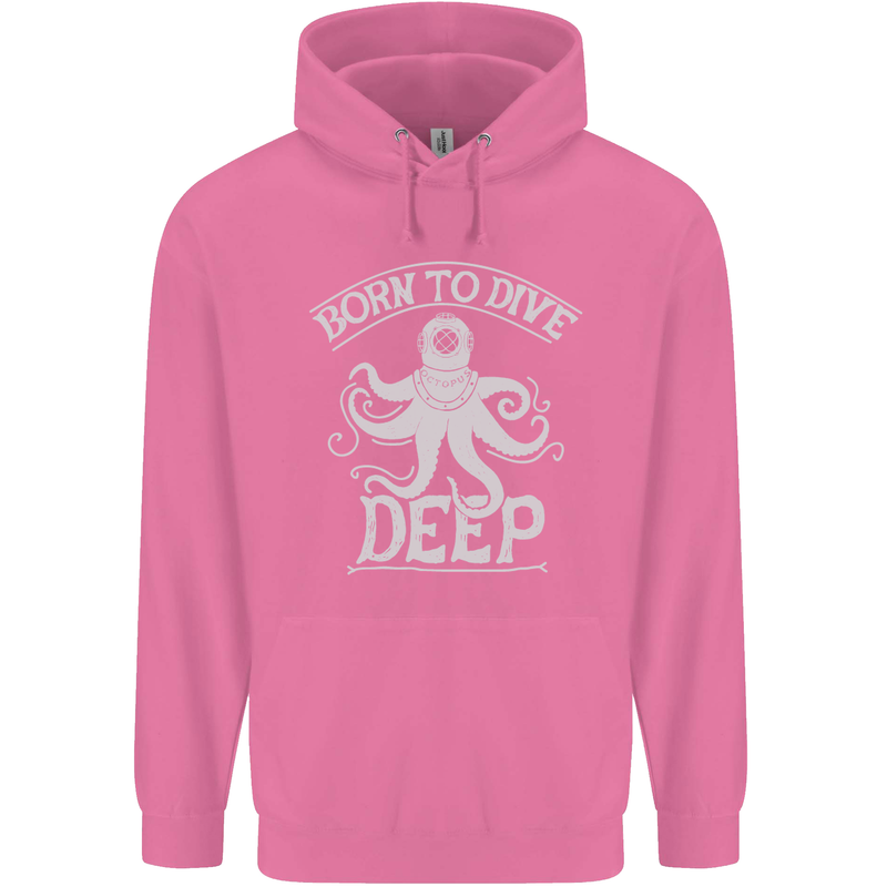 Born to Dive Deep Scuba Diving Diver Mens 80% Cotton Hoodie Azelea