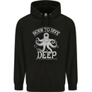 Born to Dive Deep Scuba Diving Diver Mens 80% Cotton Hoodie Black