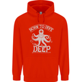 Born to Dive Deep Scuba Diving Diver Mens 80% Cotton Hoodie Bright Red