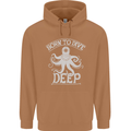 Born to Dive Deep Scuba Diving Diver Mens 80% Cotton Hoodie Caramel Latte