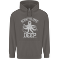 Born to Dive Deep Scuba Diving Diver Mens 80% Cotton Hoodie Charcoal
