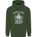 Born to Dive Deep Scuba Diving Diver Mens 80% Cotton Hoodie Forest Green
