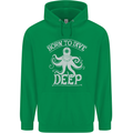 Born to Dive Deep Scuba Diving Diver Mens 80% Cotton Hoodie Irish Green