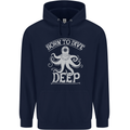 Born to Dive Deep Scuba Diving Diver Mens 80% Cotton Hoodie Navy Blue
