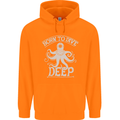 Born to Dive Deep Scuba Diving Diver Mens 80% Cotton Hoodie Orange