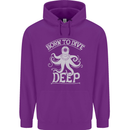 Born to Dive Deep Scuba Diving Diver Mens 80% Cotton Hoodie Purple