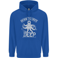 Born to Dive Deep Scuba Diving Diver Mens 80% Cotton Hoodie Royal Blue