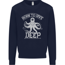 Born to Dive Deep Scuba Diving Diver Mens Sweatshirt Jumper Navy Blue