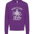 Born to Dive Deep Scuba Diving Diver Mens Sweatshirt Jumper Purple