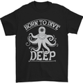 Born to Dive Deep Scuba Diving Diver Mens T-Shirt Cotton Gildan Black