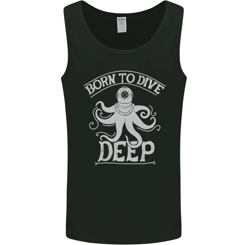 Born to Dive Deep Scuba Diving Diver Mens Vest Tank Top Black