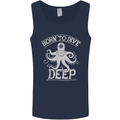 Born to Dive Deep Scuba Diving Diver Mens Vest Tank Top Navy Blue