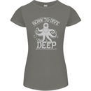 Born to Dive Deep Scuba Diving Diver Womens Petite Cut T-Shirt Charcoal