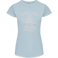 Born to Dive Deep Scuba Diving Diver Womens Petite Cut T-Shirt Light Blue