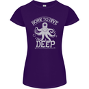 Born to Dive Deep Scuba Diving Diver Womens Petite Cut T-Shirt Purple