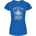 Born to Dive Deep Scuba Diving Diver Womens Petite Cut T-Shirt Royal Blue