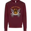Born to Dive Octopus Scuba Diving Diver Kids Sweatshirt Jumper Maroon
