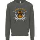 Born to Dive Octopus Scuba Diving Diver Kids Sweatshirt Jumper Storm Grey