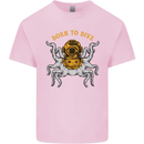 Born to Dive Octopus Scuba Diving Diver Kids T-Shirt Childrens Light Pink