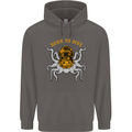 Born to Dive Octopus Scuba Diving Diver Mens 80% Cotton Hoodie Charcoal