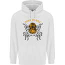 Born to Dive Octopus Scuba Diving Diver Mens 80% Cotton Hoodie White