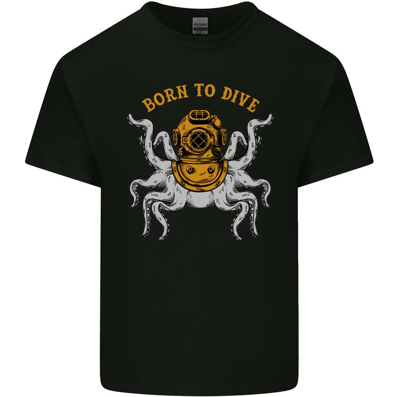 Born to Dive Octopus Scuba Diving Diver Mens Cotton T-Shirt Tee Top Black