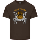 Born to Dive Octopus Scuba Diving Diver Mens Cotton T-Shirt Tee Top Dark Chocolate