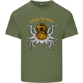 Born to Dive Octopus Scuba Diving Diver Mens Cotton T-Shirt Tee Top Military Green