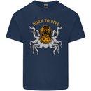 Born to Dive Octopus Scuba Diving Diver Mens Cotton T-Shirt Tee Top Navy Blue