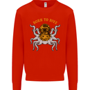 Born to Dive Octopus Scuba Diving Diver Mens Sweatshirt Jumper Bright Red