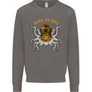 Born to Dive Octopus Scuba Diving Diver Mens Sweatshirt Jumper Charcoal