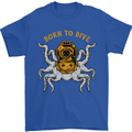 Born to Dive Octopus Scuba Diving Diver Mens T-Shirt Cotton Gildan Royal Blue