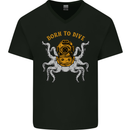 Born to Dive Octopus Scuba Diving Diver Mens V-Neck Cotton T-Shirt Black