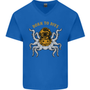 Born to Dive Octopus Scuba Diving Diver Mens V-Neck Cotton T-Shirt Royal Blue