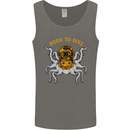 Born to Dive Octopus Scuba Diving Diver Mens Vest Tank Top Charcoal