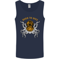 Born to Dive Octopus Scuba Diving Diver Mens Vest Tank Top Navy Blue